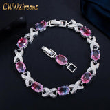 CWWZircons Rainbow CZ Crystal Bracelets Bangle for Women CB245