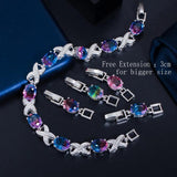 CWWZircons Rainbow CZ Crystal Bracelets Bangle for Women CB245