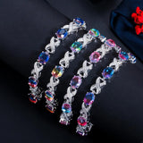 CWWZircons Rainbow CZ Crystal Bracelets Bangle for Women CB245