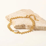 Uworld Stainless Steel Chain Mother Of Circle Bracelet Golden 18K Plated