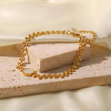 Uworld Stainless Steel Chain Mother Of Circle Bracelet Golden 18K Plated