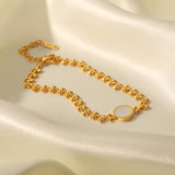 Uworld Stainless Steel Chain Mother Of Circle Bracelet Golden 18K Plated
