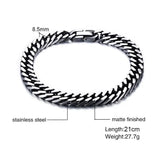 Men Cuban Link Bracelet 8.5mm Stainless Steel Streetwear Chain
