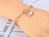 Stainless Steel Heart Charm Bracelet Bohemia Chain
