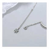 S925 Princess Crystal Snowflake Charm Bracelet Vintage Jewelry