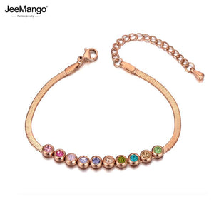 Bohemia Snake Chain Bracelet For Women CZ Crystal Charm