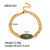 Vintage Natural Stone Bracelet 18K Plated Stainless Steel Women Gift