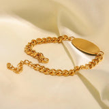 Vintage Natural Stone Bracelet 18K Plated Stainless Steel Women Gift