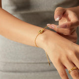 Youthway Double Circle Stainless Steel Pendant Bracelet for Women