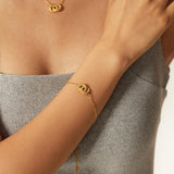 Youthway Double Circle Stainless Steel Pendant Bracelet for Women