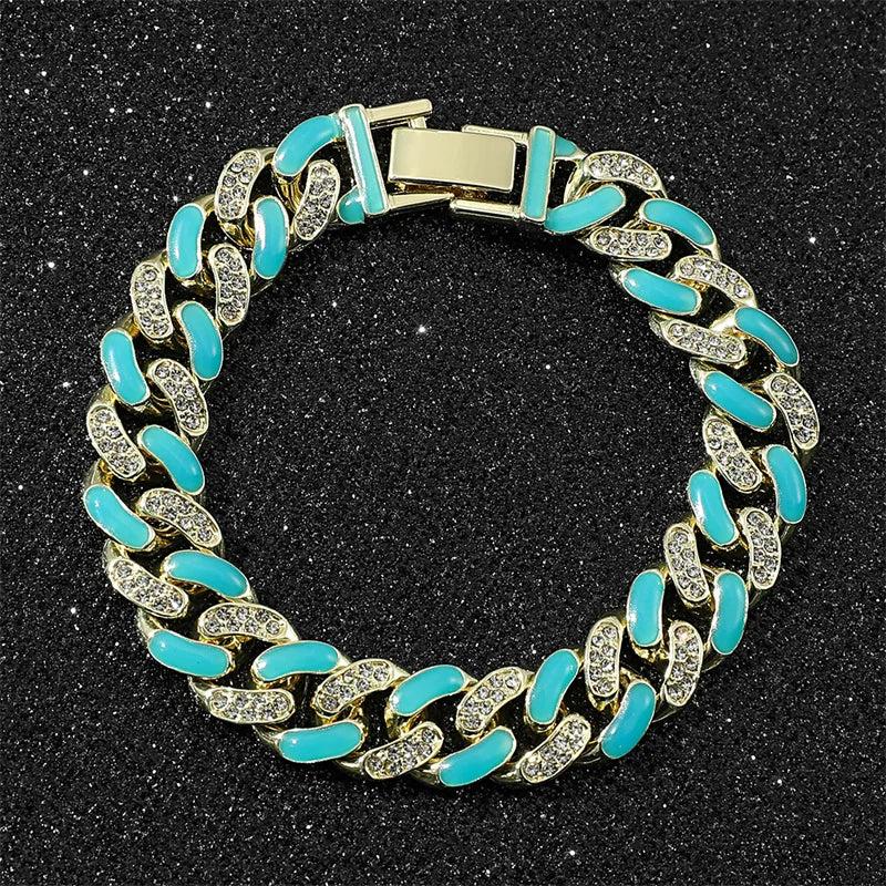 Rhinestone Bracelet Cuban Link Jewelry