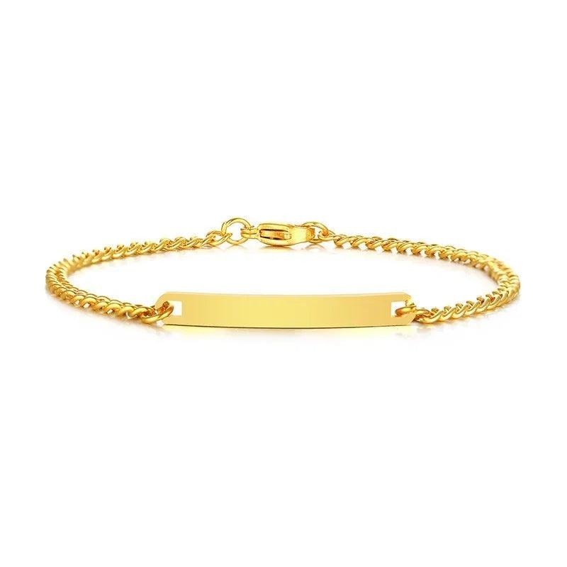 Engraved Stainless Steel Bracelet Couple Matching ID Jewelry