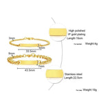 Engraved Stainless Steel Bracelet Couple Matching ID Jewelry