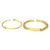 Engraved Stainless Steel Bracelet Couple Matching ID Jewelry