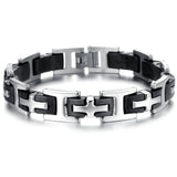 Cross Jewelry Silicone Stainless Steel Men Bracelet