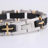 Cross Jewelry Silicone Stainless Steel Men Bracelet