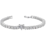 Crystal Stone Heart Love Tennis Bracelet for Women