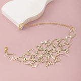Boho Hollow Flower Arm Cuff Bracelet for Bridesmaid Wedding