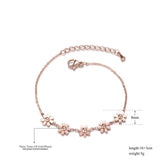 Titanium Steel Daisy Charm Bracelet Rose Chain B17066