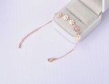 Titanium Steel Daisy Charm Bracelet Rose Chain B17066