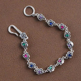 Mewanry Multicolor Zircons Rose Flower Bracelet for Women