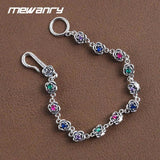 Mewanry Multicolor Zircons Rose Flower Bracelet for Women