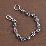 Mewanry Multicolor Zircons Rose Flower Bracelet for Women
