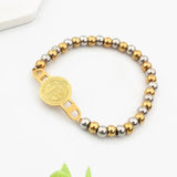 B371 St. Benedict Bracelets 6mm Beaded Rosary Jewelry