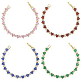 Crystal Zircon Heart Bracelet 18k Plated Chain Silver Jewelry