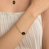 Bohemian Tassel Chain Bracelet for Women Vintage Enamel Charm Bracelet