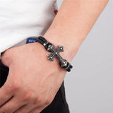 Multi-layer Leather Chain Weaved Man Bracelets 316L Stainless Steel Wristband