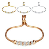 Adjustable Snake Bracelet For Women Stainless Steel CZ Bracelet