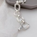 Silver Thick Chain Bracelets for Women Geometric Party Jewelry