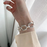Silver Thick Chain Bracelets for Women Geometric Party Jewelry