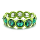 Multicolor Crystal Elastic Tile Bracelet Enamel Stretch Glass Bangle