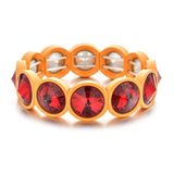Multicolor Crystal Elastic Tile Bracelet Enamel Stretch Glass Bangle