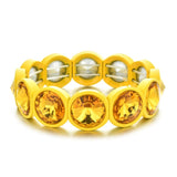 Multicolor Crystal Elastic Tile Bracelet Enamel Stretch Glass Bangle