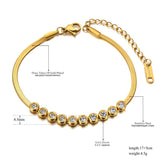 Stainless Steel CZ Crystal Charm Bracelets Bohemia Party Snake Chain B21060