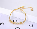 Stainless Steel CZ Crystal Charm Bracelets Bohemia Party Snake Chain B21060