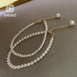 2mm-5mm Shell Pearl Bracelet 14cm-21cm Size Extension Chain Pearl Bracelet