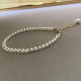 2mm-5mm Shell Pearl Bracelet 14cm-21cm Size Extension Chain Pearl Bracelet