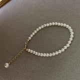 2mm-5mm Shell Pearl Bracelet 14cm-21cm Size Extension Chain Pearl Bracelet