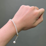 2mm-5mm Shell Pearl Bracelet 14cm-21cm Size Extension Chain Pearl Bracelet