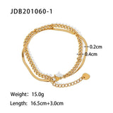 Punk Style Cuban & Snake Chain Bracelets Women 14k Plated Stainless Steel