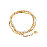 Punk Style Cuban & Snake Chain Bracelets Women 14k Plated Stainless Steel