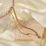 Punk Style Cuban & Snake Chain Bracelets Women 14k Plated Stainless Steel