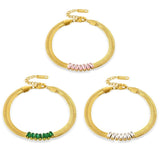 WILD Snake Chain Bracelet Green Pink Crystal Charm Jewelry