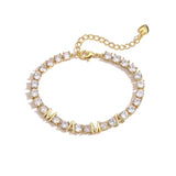 Custom Zircon Initial Alphabet Charms Bracelet for Women