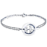 Ceramic Bracelet Stainless Steel Hollow Life Tree Circle Charm Bracelet