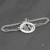 Ceramic Bracelet Stainless Steel Hollow Life Tree Circle Charm Bracelet